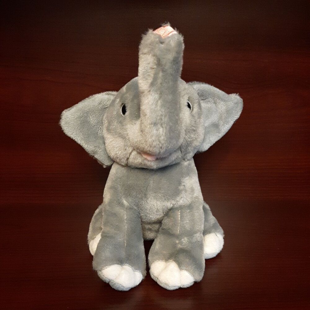 RETIRED Frankford Gray Elephant Pink Heart Plush Collectible Toy Sparkle Eye